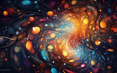 Abstract background with circles. Generative AI.