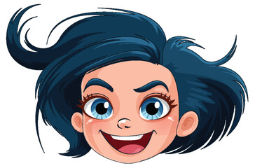 Smiley girl cartoon face