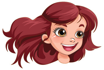 A girl with red hair and brown eyes