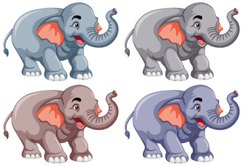 Collection of different elephants