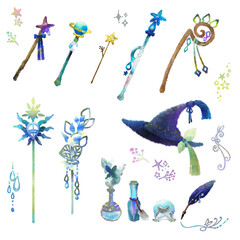 ファンタジーな魔法アイテムのイラスト