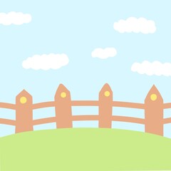 Obraz premium wooden fence and blue sky