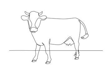 Single one line drawing mammal animal concept. Continuous line draw design graphic vector illustration.