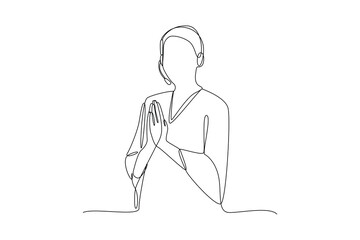 Continuous one line drawing customer service concept. Single line draw design vector graphic illustration.