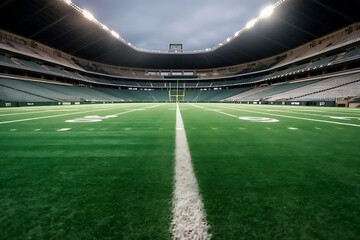 Photo of a football stadium from the middle point