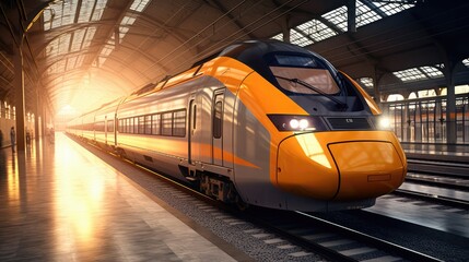 Fototapeta premium Speed train at the station