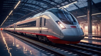 Naklejka premium Speed train at the station