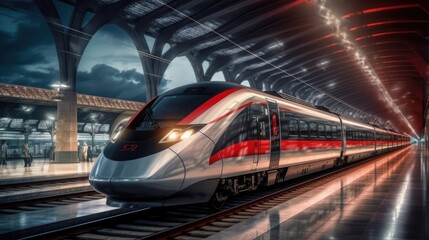 Fototapeta premium Speed train at the station