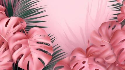 Pink floral background for copyspace