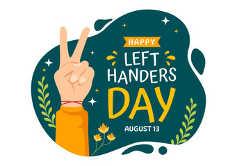 Happy LeftHanders Day Celebration Vector Illustration with Raise Awareness of Pride in Being Left Handed in Flat Cartoon Hand Drawn Templates - Powered by Adobe
