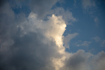 Fototapeta na wymiar Thunderclouds in the sky at sunset.