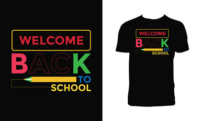 Back To School Typography T Shirt Design. 