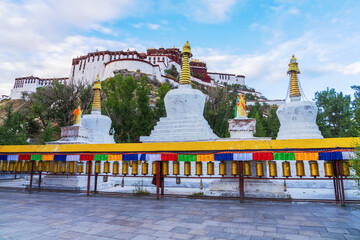 The View of Potala Palace and Plaza in Lhasa, Tibet, China 