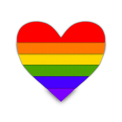 LGBT pride. Heart in color of rainbow flag