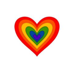 LGBT pride. Heart in color of rainbow flag