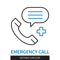 Emergency Call editable line icon