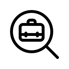 Editable job search, job vacancy, magnifying glass, briefcase vector icon. Business, work, office. Part of a big icon set family. Perfect for web and app interfaces, presentations, infographics, etc
