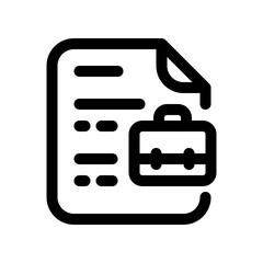 Editable resume, work, experience, portfolio, cv, file, document vector icon. Business, job, office. Part of a big icon set family. Perfect for web and app interfaces, presentations, infographics, etc