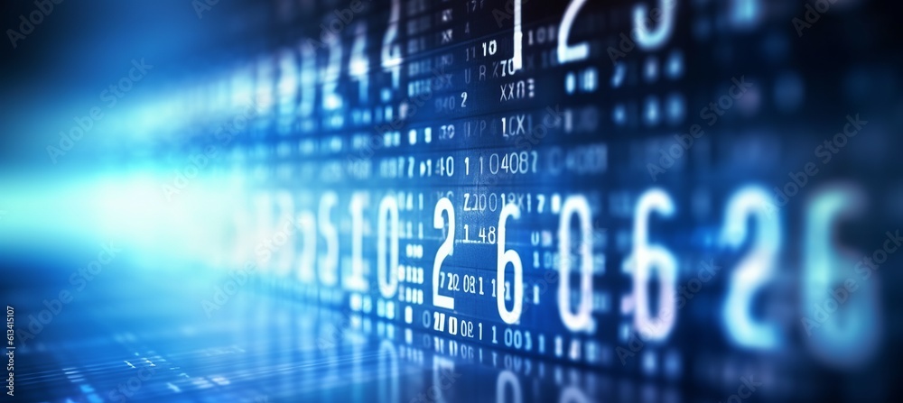 Aufkleber Digital computer code system machine learning visualization technology background. Generative AI technology.
