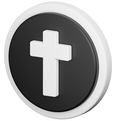 white cross 3d  icon