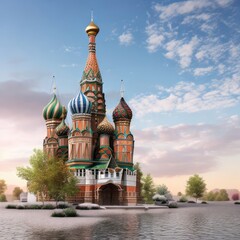 Fototapeta na wymiar Russian background realistic render Generative ai