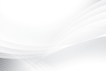 Abstract  white and gray color, modern design stripes background with geometric round shape, wavy line pattern. Vector illustration.