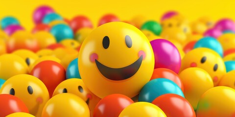 Joyful Emoji Background, World Emoji Day and Happy Day. Generative Ai