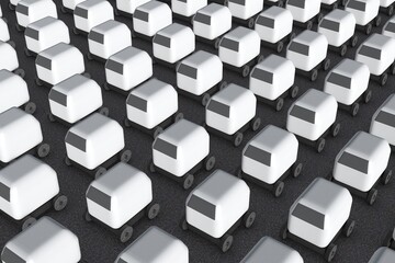 3D render Robots vehicle delievery