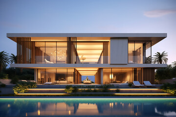 Elegant modern and futuristic building