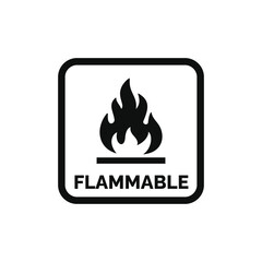 Flammable packaging mark icon symbol vector