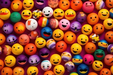 Joyful Emoji Background, World Emoji Day and Happy Day. Generative Ai