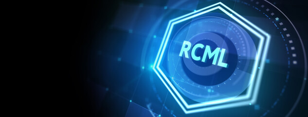 Robot Control Meta Language technology concept. RCML. 3d illustration
