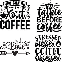 Coffee And love   Typography Vector Design.