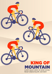Obraz premium king of mountain cycling poster. cyclist ride climb te mountain. cycling event poster. abstract style vector illustration