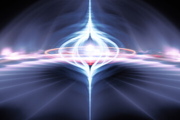 Conceptual fractal illustration of nuclear fusion, plasma reaction