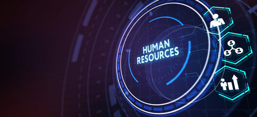Obraz premium Business, Technology, Internet and network concept. Human Resources HR management concept. 3d illustration