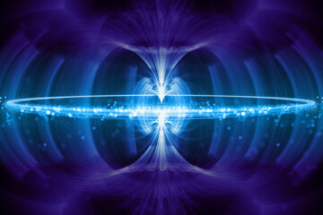 Conceptual fractal illustration of nuclear fusion, plasma reaction