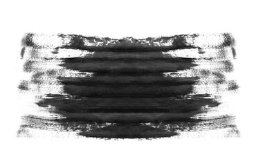 Black brush stroke isolated on a transparent png background. Stock design element