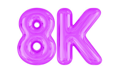 8K Follower Purple Balloon Number 