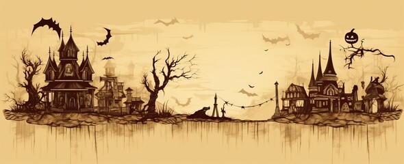 Obraz premium halloween background For posters, banners, eerie landscapes of night fantasy forests.