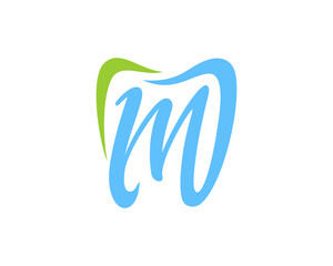 M letter in tooth shape logo