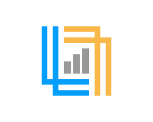 L and L in square with chart growth up inside