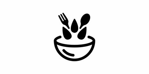 Fototapeta na wymiar cereal bowl breakfast icon symbol vector logo illustration.