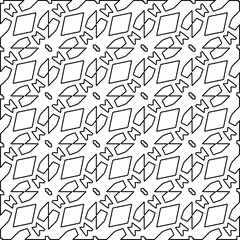 Stylish texture with figures from lines. Line art. Black and white pattern. Abstract background for web page, textures, card, poster, fabric, textile. 