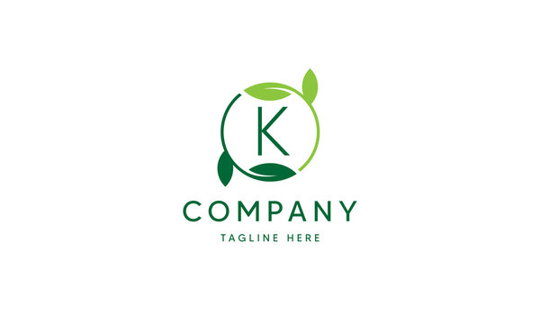 Leaf Logo Circle Natural Green