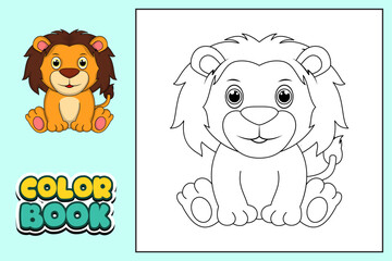 coloring book for kids lion