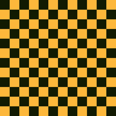 Black and orange Checkered seamless pattern. Endless background. Racing flag texture. tile chessboard pattern