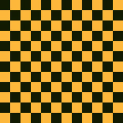 Black and orange Checkered seamless pattern. Endless background. Racing flag texture. tile chessboard pattern