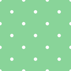 Green white Large Polka Dots Pattern Repeat Background