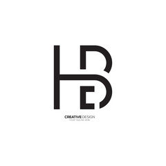 Letter h c b creative initial line art unique typography monogram logo. H logo. C logo. B logo